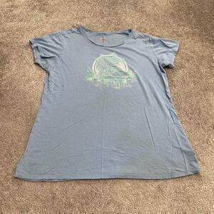 Columbia PFG Graphic T-Shirt Women XL Blue Round Neck Short Sleeve Casual Tee